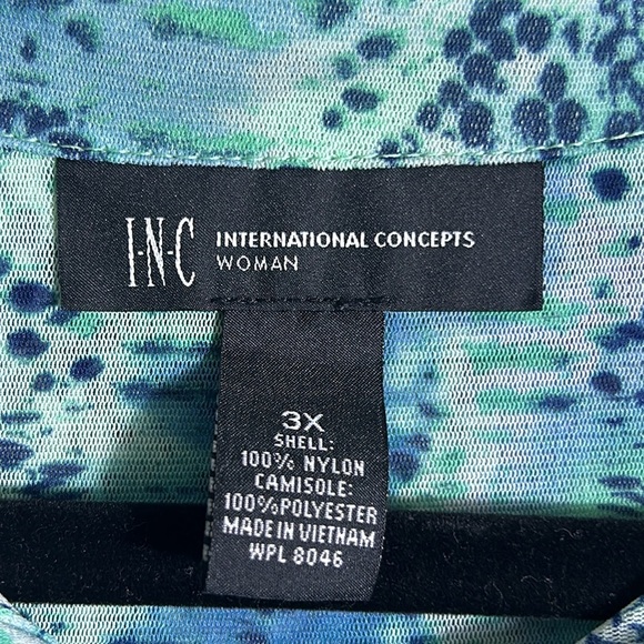 INC International Concepts Spring Snakeskin Print Sheer Blouse Women's Size 3X - Picture 5 of 7